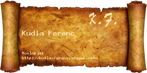 Kudla Ferenc névjegykártya